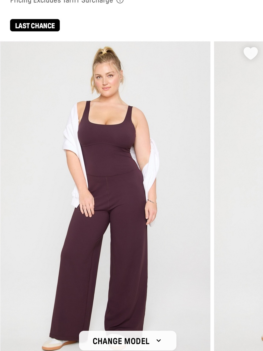 Fabletics Plum Square-Neck Wide-Leg Jumpsuit